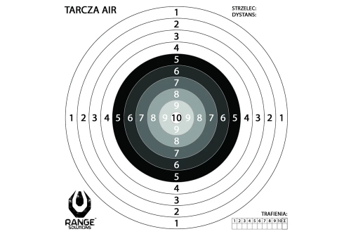 Range Solutions - Tarcze strzeleckie do wiatrówki AIR - 100 szt. - 14x14 cm - Biały - RAN-31-030005