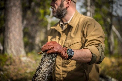 Helikon - Koszula bushcraftowa Woodsman - DuraCanvas - Czarny/Taiga Green - KO-WDN-DC-1109A