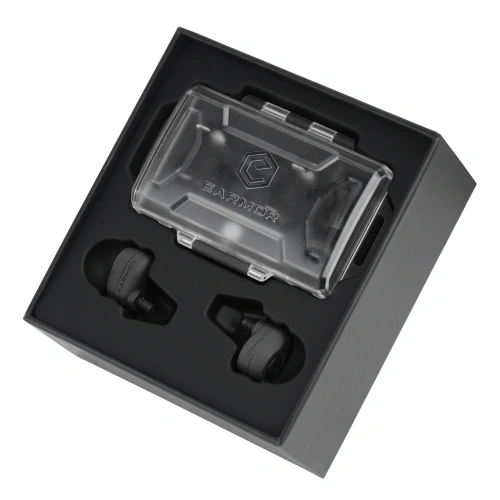 Earmor - Aktywne ochronniki słuchu M23T - NRR 25 dB - Bluetooth 6.0 - Czarne - M23T-AI-BK
