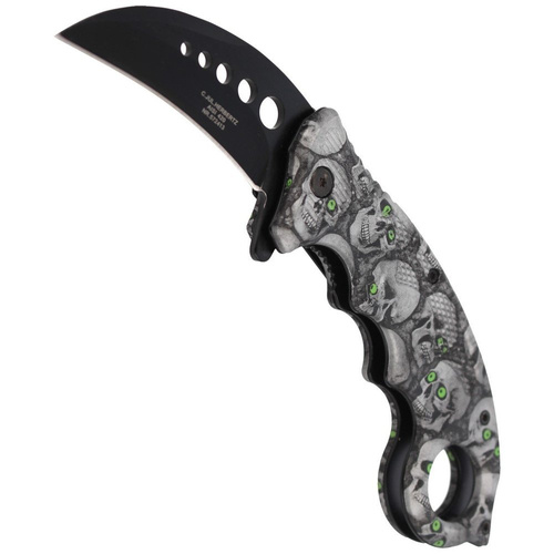 Herbertz Solingen - Nóż składany karambit Skulls Design - AISI 420 - 572413
