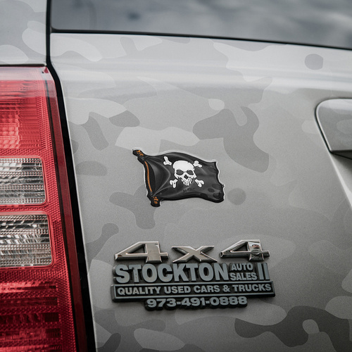 M-Tac - Naklejka Holly Roger - PVC - Czarna - 5799