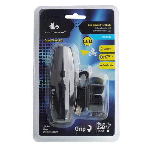 Falcon Eye - Lampa rowerowa przednia LED Bicycle Front Light - 420 lm - Akumulatorowa - FBF0112
