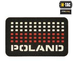 M-Tac - Naszywka Z Flagą i Napisem Poland - Laser Cut - Piksele - Czarno / Biało / Czerwona - 51006102