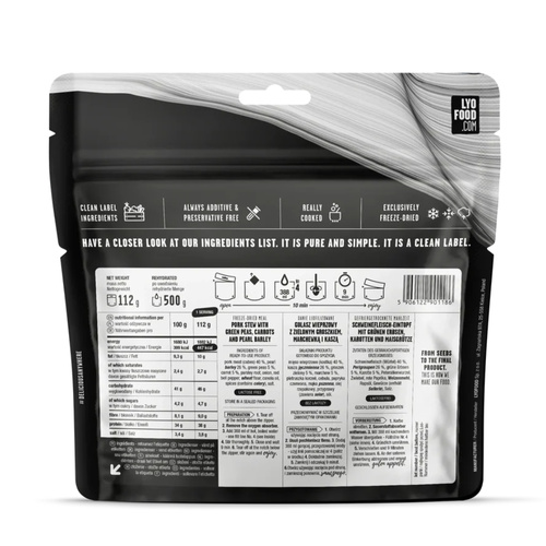 LyoFood - Liofilizowana racja żywnościowa Lyo Expedition - Gulasz wieprzowy z kaszą - 500 g