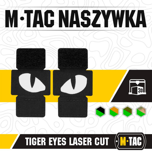 M-Tac - Naszywki odblaskowe Tiger Eyes Laser Cut - Para - Czarne - 51140002