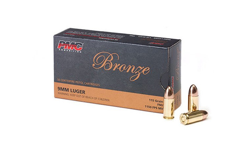 Amunicja PMC Bronze 9x19 mm Para 115 gr / 7.5 g FMJ - 9A - 50 szt.