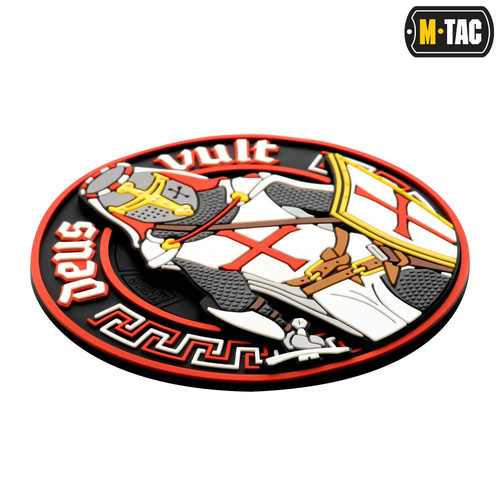 M-Tac - Naszywka Deus Vult - PVC 3D - Biały/Czerwony - 51116000