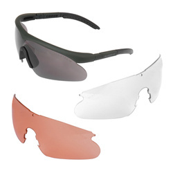 Swiss Eye - Okulary strzeleckie Raptor - Rubber Green - Smoke/Orange/Clear