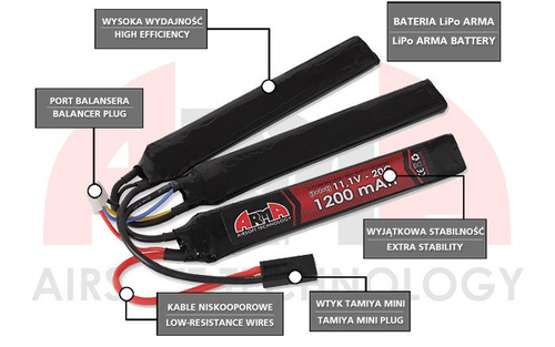 Arma Tech - Bateria AEG - LiPo - 11.1V 1100 mAh 20C [1]
