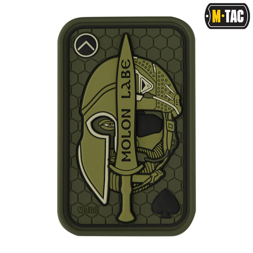 M-Tac - Naszywka Morale Patch - Molon Labe Ace Żakard - Oliwkowy / PVC - 51127001