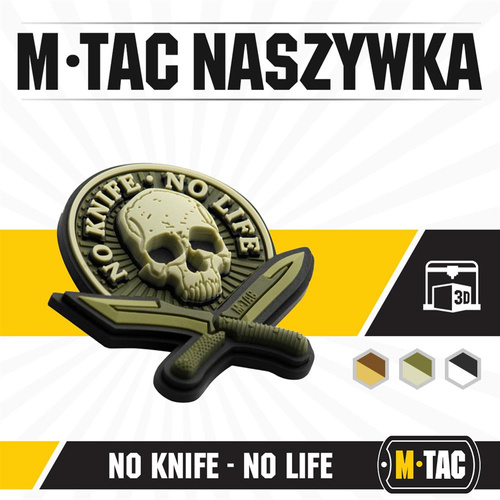 M-Tac - Naszywka 3D PVC No Knife - No Life - Olive - 51128001