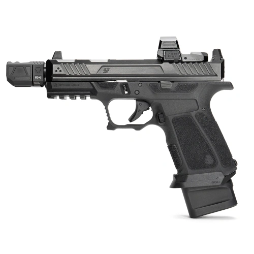 Strike Industries - Kompensator do pistoletu 9 mm Micro Threaded Comp Quad V - 1/2"-28 - Czarny - SI-MC-QUAD-V
