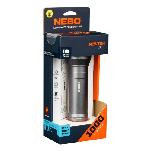 Latarka ręczna NEBO Newton 1000 - 3x Zoom - 1000 lm - Czarna - NEB-FLT-0016-H