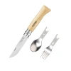 Opinel - Zestaw sztućców turystycznych Complete Picnic Plus z nożem No. 08 - Stal nierdzewna - Drewno - 002500