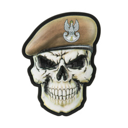 M-Tac - Naszywka Czaszka w Berecie - PVC - 3D - Brązowy - 5903