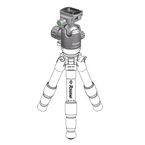 Rokstad - Głowica kulowa 38 mm na gwint 3/8"-16 - Picatinny/ARCA - Szary - RSRH-01