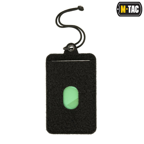 M-Tac - Panel na naszywki z kieszenią na karty ID ze smyczą - Czarny - 10118002