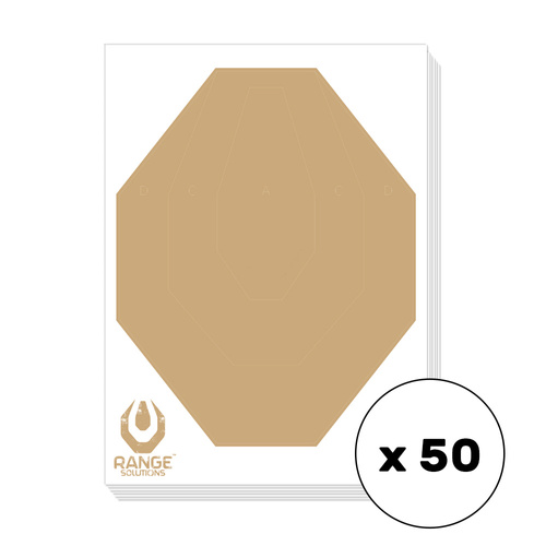 Range Solutions - Treningowe tarcze strzeleckie IPSC - 50 sztuk - Papier offsetowy - RAN-31-020809-00