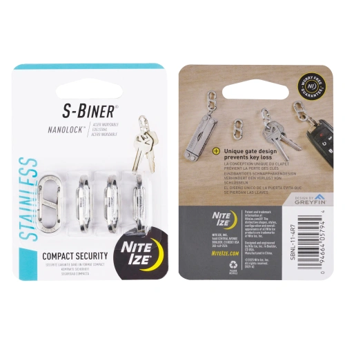 Nite Ize – Karabińczyk S-Biner NanoLock - 4 sztuki – SBNL-11-4R7