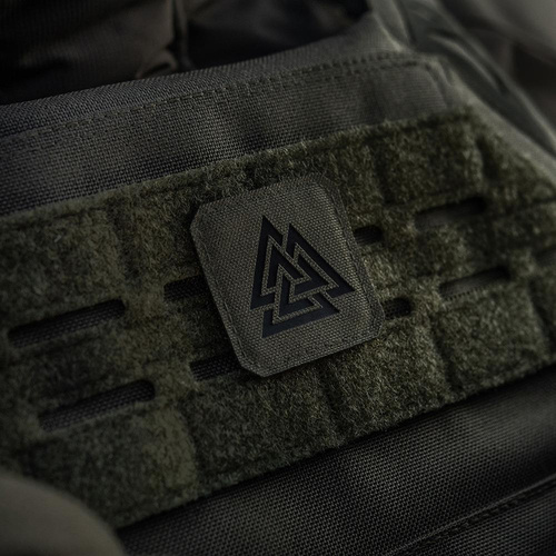 M-Tac - Naszywka Laser cut Valknut kwadrat - Czarny / Ranger Green  - 51162232