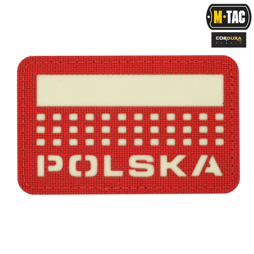 M-Tac -  Naszywka Z Flagą i Napisem Polska - Laser Cut - Piksele/Prostokąt - Czerwony / Fluo - 51007233