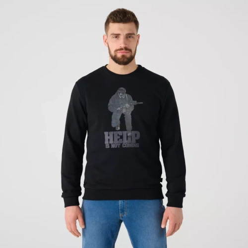 Helikon - Bluza Help is not coming - Unisex - Bawełna - Poliester - Czarny - BL-HIN-CB-01