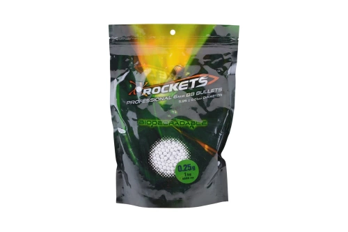 Rockets - Kulki do ASG Professional - Biodegradowalne - 0.25 g - 4000 szt. - Białe - ROC-16-006035