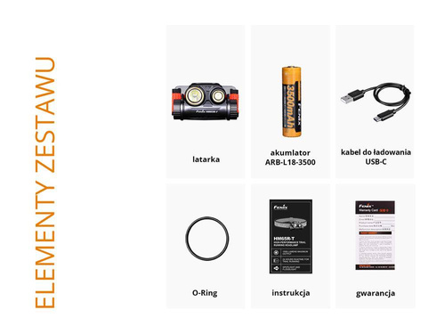 Fenix - Latarka czołówka LED HM65R-T z akumulatorem 3500 mAh - 1500 lumenów - 039-468