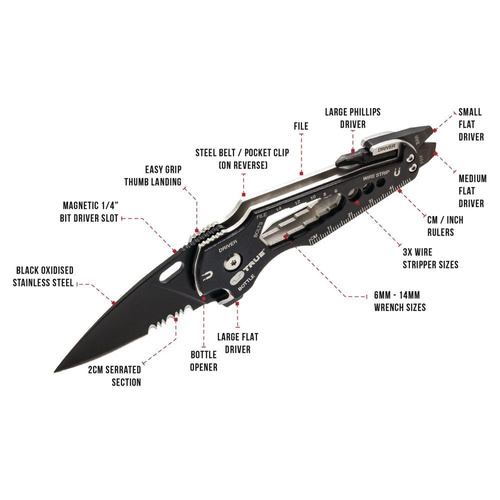 True Utility - Nóż składany / multitool SmartKnife+ - TU6869