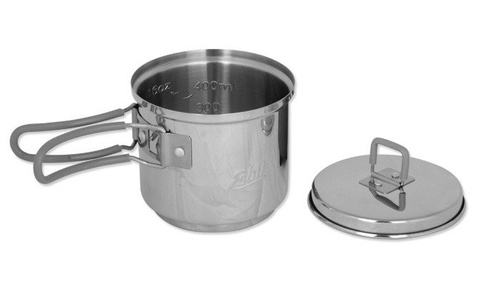 Esbit - Kuchenka turystyczna z garnkiem Solid Fuel Cookset - Stal nierdzewna - 585 ml - CS585ST