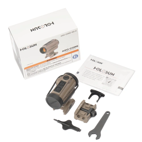 Holosun - Kolimator zamknięty ARO CORE - Red Dot 2 MOA - FDE - ARO-CORE-RD2-FDE