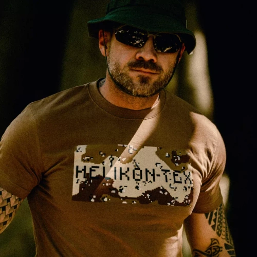 Helikon - T-shirt Helikon-Tex&Camo - Bawełna - Mud Brown - TS-CAR-CO-60