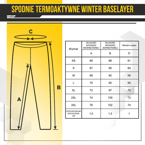 M-Tac - Legginsy Termoaktywne Winter Baselayer - Czarne - 70021002