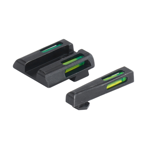 Hiviz - Trytowo-światłowodowe przyrządy celownicze LiteWave H3 - Glock 42 / 43 - Zielone - Biała obwódka - GLN321