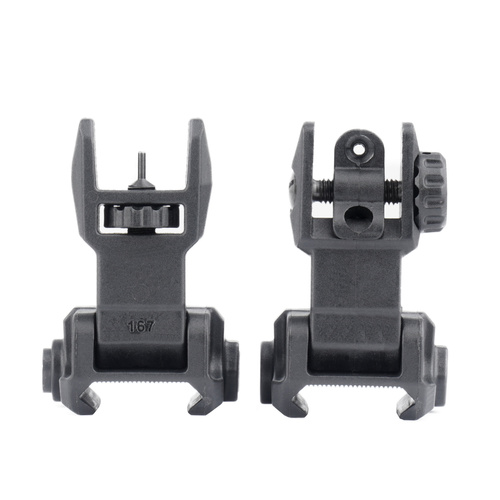 DLG Tactical - Składane przyrządy celownicze High Profile Sight Set - Czarne - DLG-167