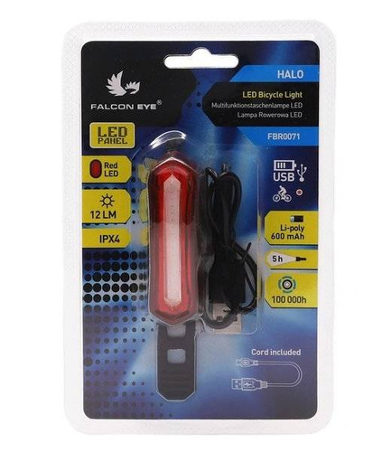 Falcon Eye - Lampa rowerowa tylna Halo LED Bicycle Light - 12 lm - Akumulatorowa - FBR0071