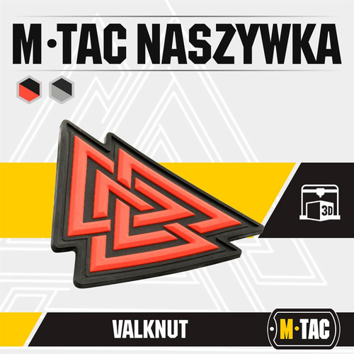 M-Tac - Naszywka 3D PVC Valknut - Czerwony/Czarny - 51163233