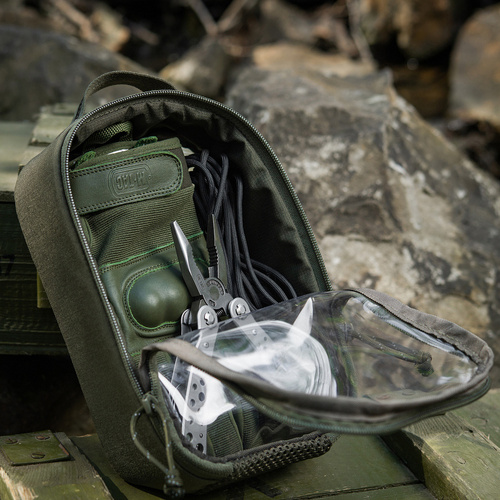 M-Tac - Organizer ergonomiczny przezroczysty Elite - Rozmiar Small 22x14 cm - Cordura 500D - Ranger Green - 10147023