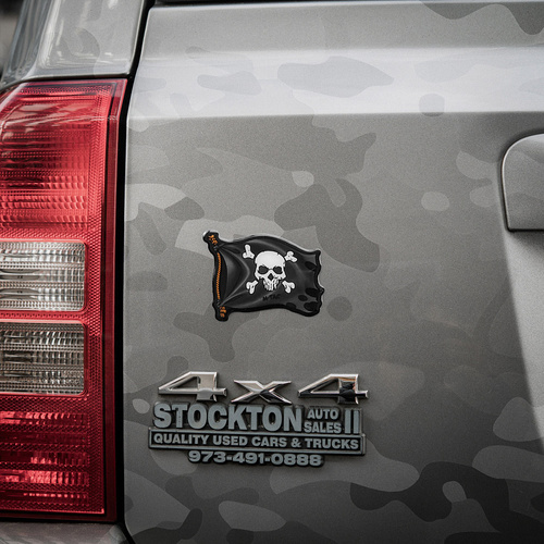 M-Tac - Naklejka Holly Roger - PVC - Czarna - 5799