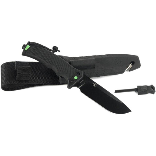 Ganzo - Nóż survivalowy Firebird z krzesiwem - Czarny - G8012V2-BK