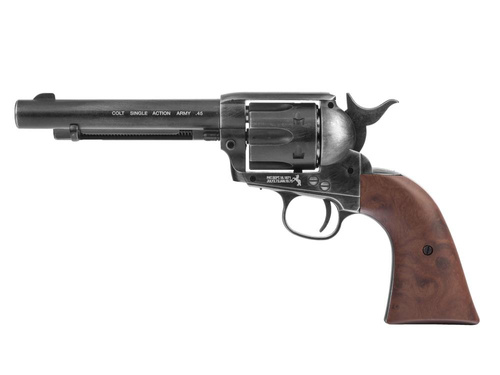 Umarex - Rewolwer wiatrówka CO2 Colt SAA .45-5.5" - 4,5 mm - Szary/Brązowy - 5.8320