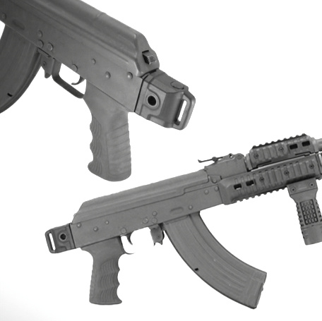 DLG Tactical - Wkładka montażowa zastępująca kolbę - AK-47/AK-74 - Czarny - DLG-149-BLK