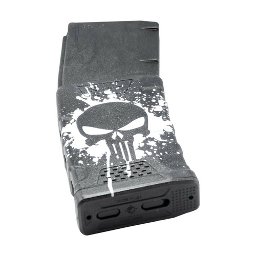 MFT - Magazynek polimerowy Extreme Duty Punisher Skull do AR-15 / M4 - 5,56 x 45 mm/.223 - 30 naboi - Czarny - EXDPM556D-PSS-WH