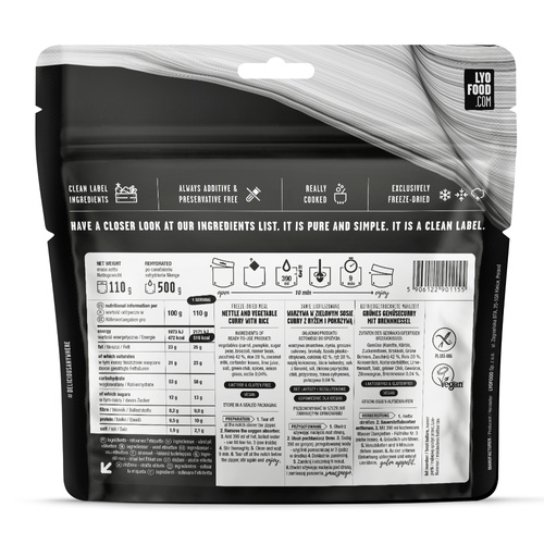 LyoFood - Liofilizowana racja żywnościowa Lyo Expedition - Curry z pokrzywą - 500 g
