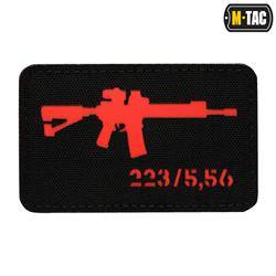 M-Tac - Naszywka AR-15 223/5,56 Laser Cut - Czarny/Czerwony - 51111233