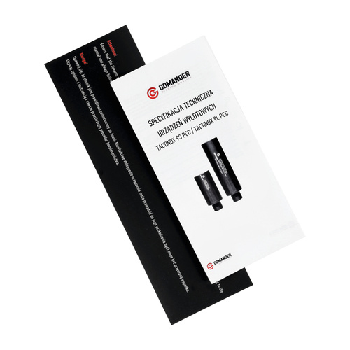 Gomander - Tłumik do broni Tactinox DT 9L PCC - Gwint 1/2x36 - FDE - TB0.9140_2-1_2x36