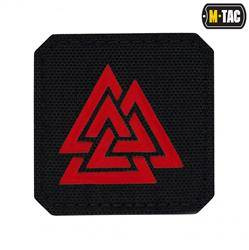 M-Tac - Naszywka Laser cut Valknut kwadrat - Czerwony / Czarny - 51162233
