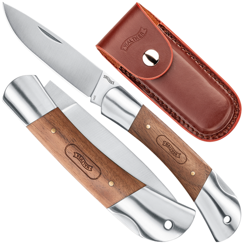Umarex - Nóż składany Walther Classic Drop 2 - Srebrno/Brązowy -125-304