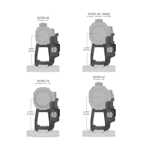 Vector Optics - Montaż podwyższony do celowników i powiększalników Scrapper oraz Paragon - Czarny - XASR-RM02