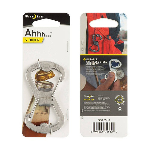 Nite Ize - Karabinek S-Biner Ahhh Bottle Opener - Stalowy - SBO-03-11